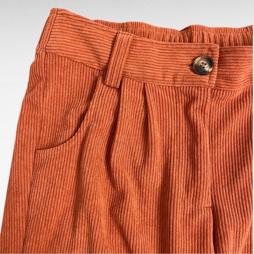 HALARA | Bombay Brown Mid Rise Button Zipper Side Pocket Casual Corduroy Pants - Picture 7 of 10